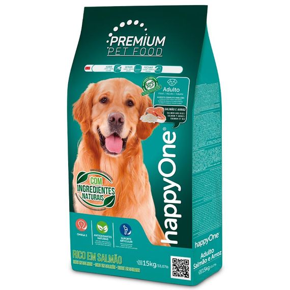 Корм happyOne Premium Salmon&Rice Adult Dog сухий з лососем для дорослих собак 15 кг