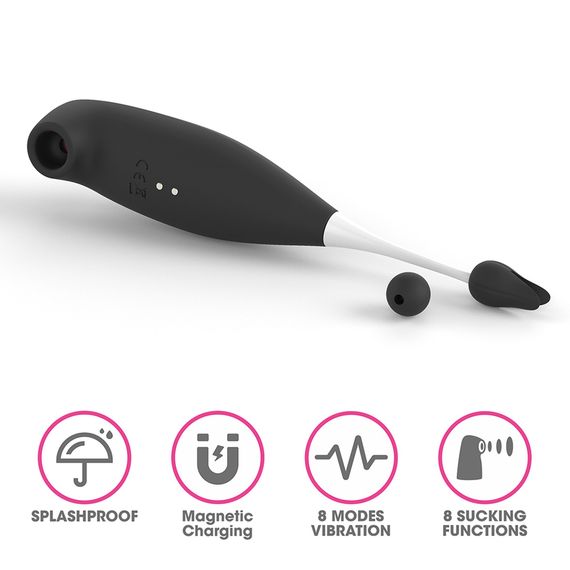 Кліторальний вібратор з вакуумним стимулятором IJOY Rechargeable Clit Pro, чорний | Зображення 7