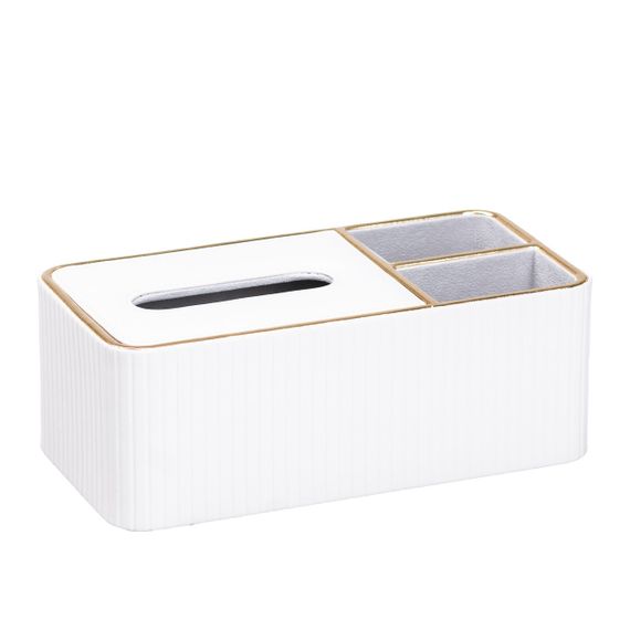 Серветниця на стіл з еко-шкіри з двома відділеннями 27 х 13.5 х 10 см Бежевий | Зображення 2