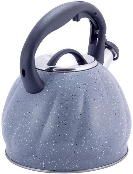 Чайник Kamille Whistling Kettle Marble 3л з нержавіючої сталі зі свистком (сірий мармур) | Зображення 4