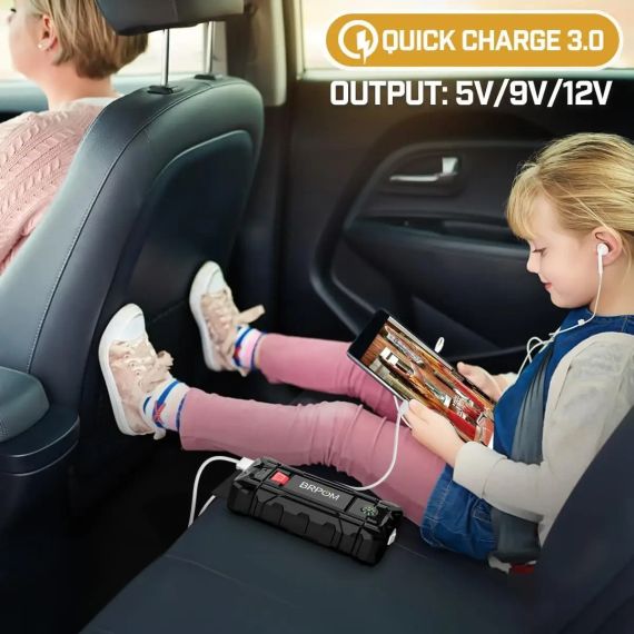 Автомобільний пусковий стартер BRPOM BM150 (4000A, 15800 мАг, 12В) | Зображення 5