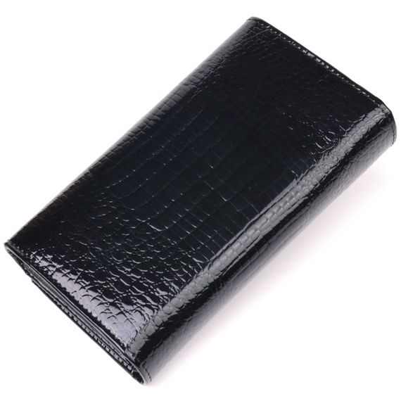 Лаковый женский кошелек с визитницей ST Leather 19403 Черный | Зображення 1
