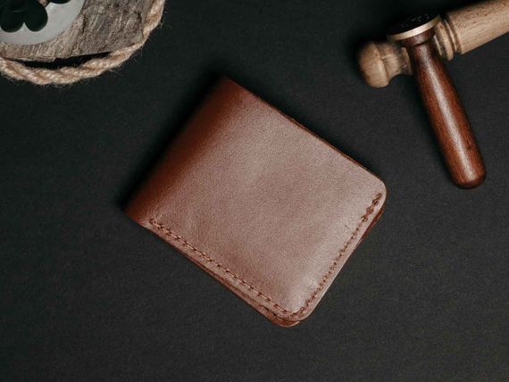 Шкіряний біфолд Skin and Skin Slim 11.5х9 см Коньячний (SW03CO) | Зображення 8