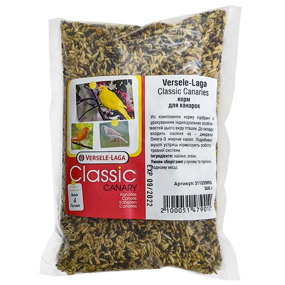 Корм Versele-Laga Classic Canaries для канарок 300 гр