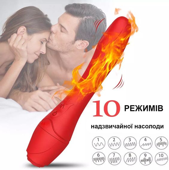 Вібратор "Троянда" з підігрівом | Зображення 1
