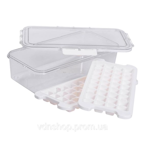 Контейнер для заморозки льда с крышкой 72 отсека 30.5х16х7.5 см пищевой контейнер пластиковый Бежевый HP-27-9 | Зображення 5