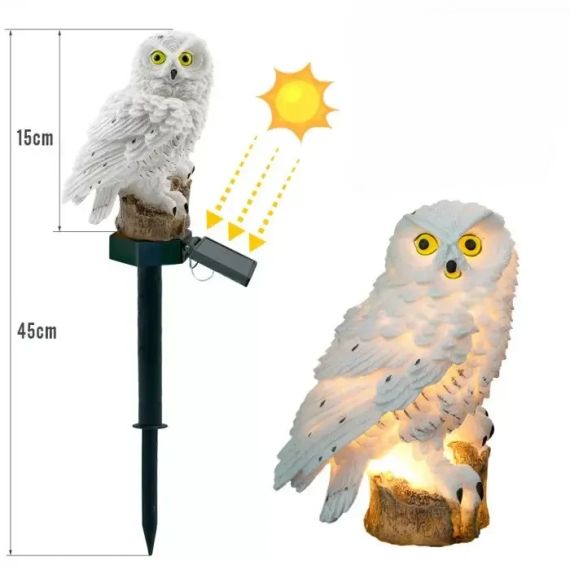 Ліхтар садовий Сова із сонячною панеллю WHITE | Зображення 5
