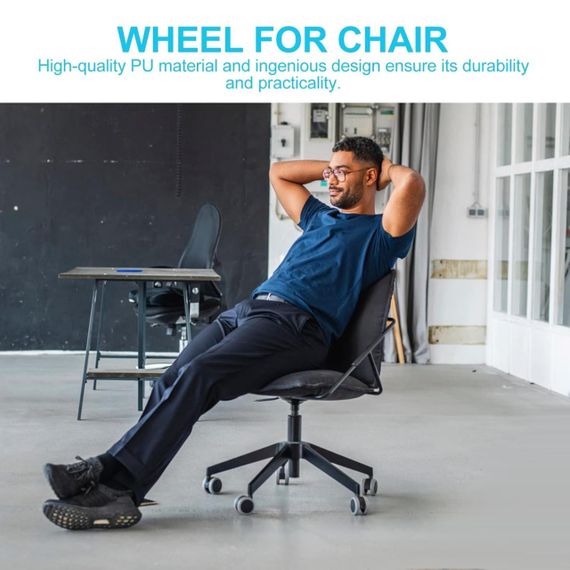 Колеса для офисного кресла набор 5 шт, колесики для стульев, мебельные универсальные полиуретановые ролики | Зображення 5