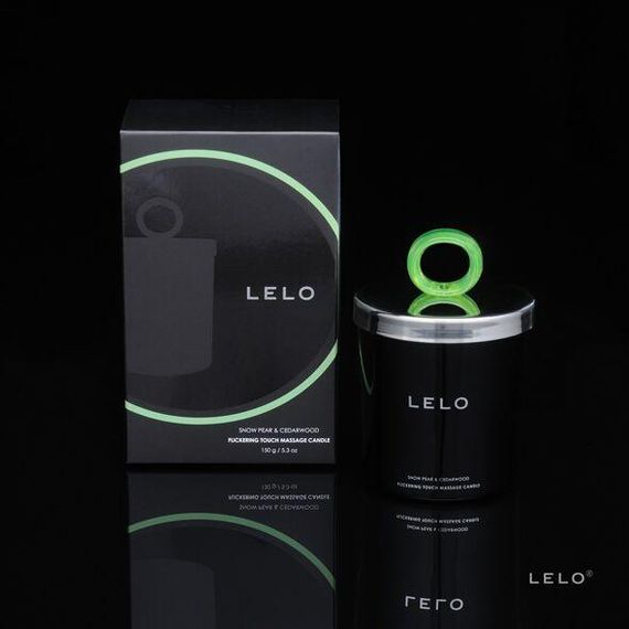 Масажна свічка LELO Massage Candle Snow Pear & Cedarwood, соєвий віск, 36 годин горіння | Зображення 1