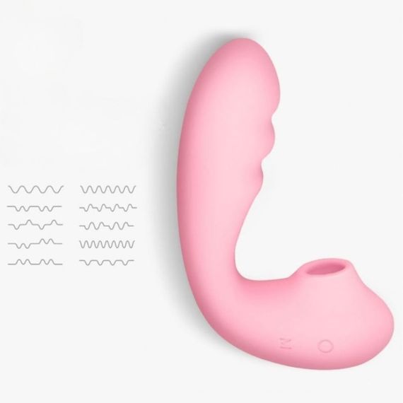 Вібратор вакуумний з подвійною стимуляцією BeYourLover Tara X на пульті керування, рожевий Sex Aura | Зображення 3
