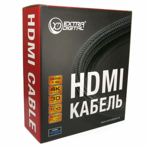 Кабель мультимедийный HDMI to HDMI 10.0m Extradigital (KBH1613) | Зображення 1