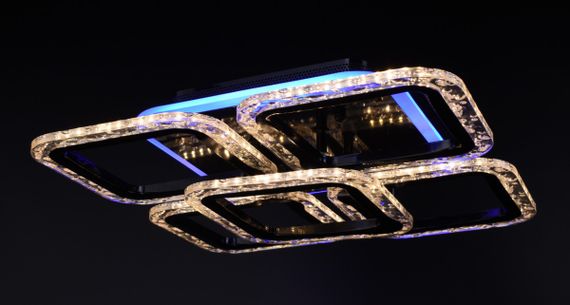 Люстра світлодіодна стельова LED світильник для квартири на стелю лед з пультом 26088 Чорний 10х38х38 см. | Зображення 8