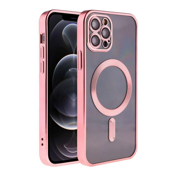 Чехол TPU Metallic Chrome з повним захистом камери with Magsafe для Iphone 12 Pro Цвет Titan | Зображення 1