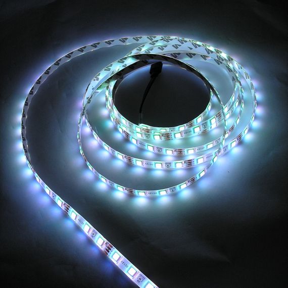 Стрічка LED 5050 світлодіодна 5 метрів гірлянда на будь-які поверхні пульт Д/К від мережі та від 12 вольт | Зображення 2