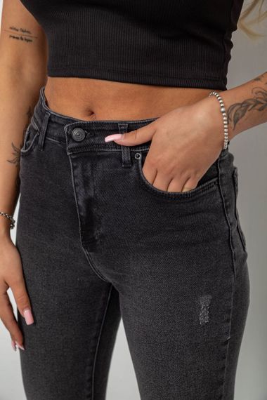 Джинси жіночі однотонні Skinny, колір сірий, 244RS123 | Зображення 4