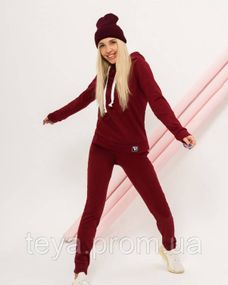 Спортивний костюм для жінок колір бордовий розмір XL FI_002032