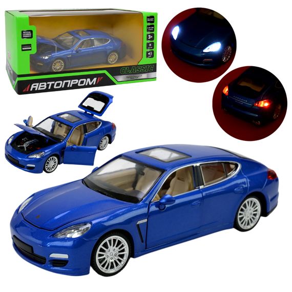 Машинка металева 68245A Автопром "Porsche Panamera S" 1:24, світло, звук, відкр.двері, капот, багажник, в коробці (4897071920025) Синій | Зображення 5