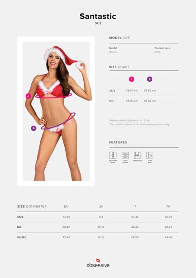 Комплект Obsessive Santastic 3-pcs set L/XL | Зображення 4