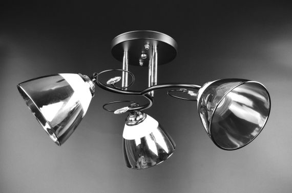 Люстра стельова на 3 лампочки 26087 Чорний 24х49х49 см.