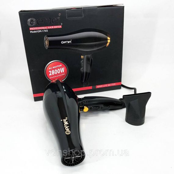 Фен с ионизацией для укладки Gemei, Фен электрический с насадками Хороший для волос SA-56 | Зображення 1