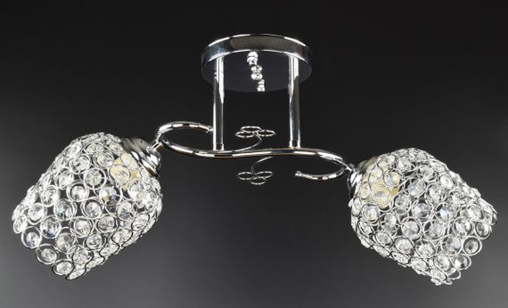 Люстра стельова на 2 лампочки 25117 Хром 24х20х48 см. | Зображення 2