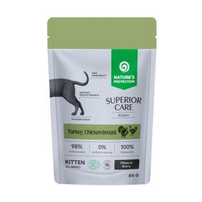 Вологий корм для кошенят з індичкою та куркою Nature's Protection Superior Care Kitten Turkey Chicken, 85 гр