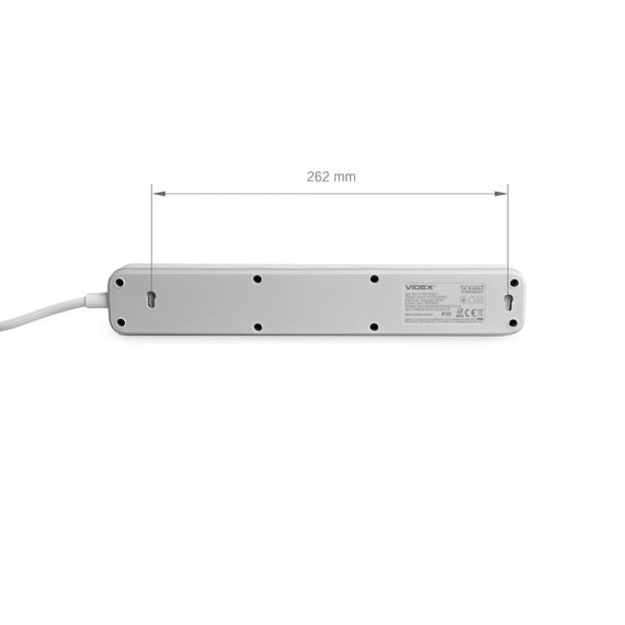 Мережевий подовжувач VIDEX ONCORD з/з 4п 3м (3x1.5мм) 3.4А USB(QC3.0) +USB-C(PD20W) з кнопкою White | Зображення 6