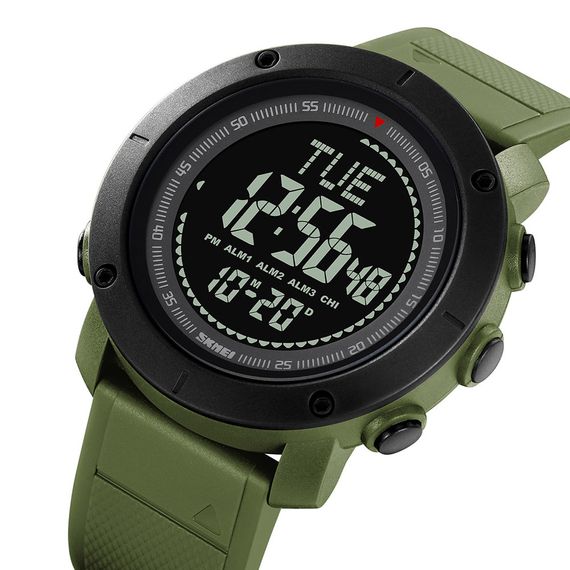 Чоловічий годинник Skmei 2095AG Army Green + Compass | Зображення 2