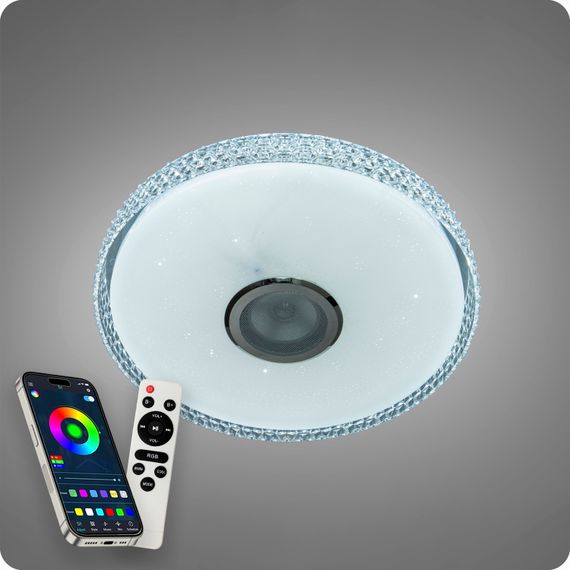 Люстра світлодіодна 517 Dlight RGB з пультом і  колонкою 70Вт Білий (02155) | Зображення 5
