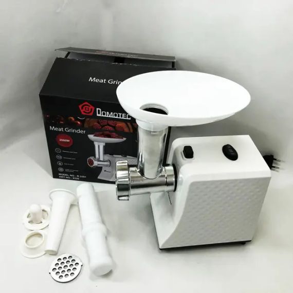 Мясорубка электрическая domotec r3391 2000w, мощная компактная мясорубка для дома, мясорубка 3 в 1 | Зображення 3
