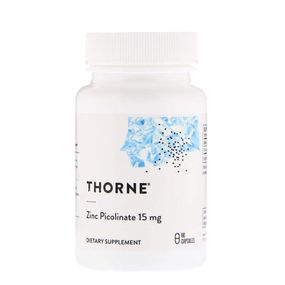 Пиколинат цинка, Zinc Picolinate, Thorne, 15 мг, 60 капсул
