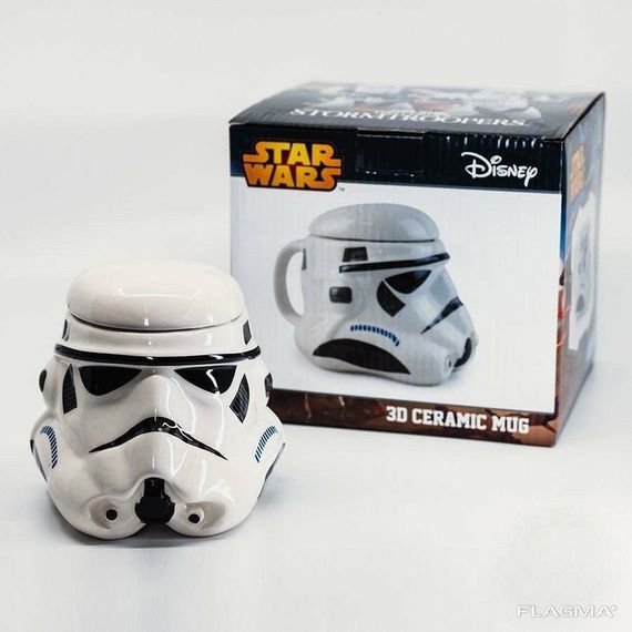 Чашка Кружка с крышкой Star Wars 3D Штурмовик (Белая) Керамика | Зображення 1