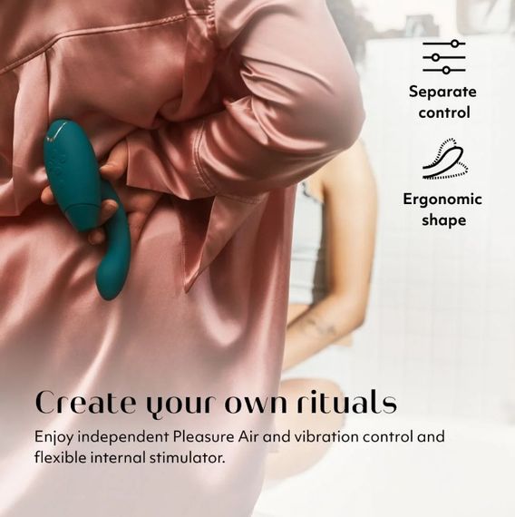 Инновационный бесконтактный вибратор-стимулятор Womanizer Duo 2 Petrol sexstyle | Зображення 4