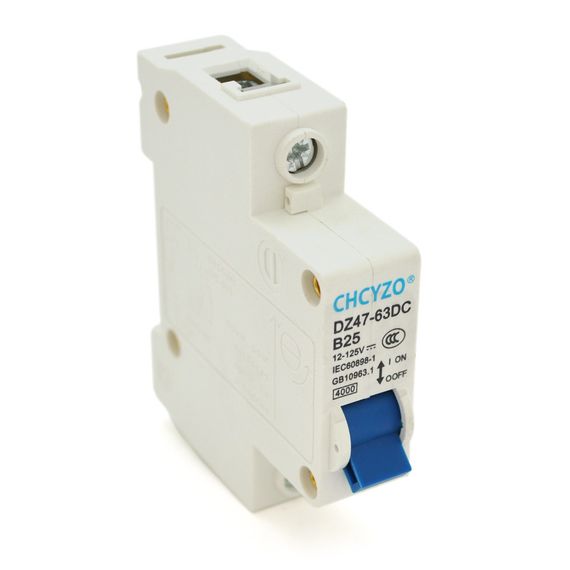 Автоматический выключатель постоянного тока CHCYZO DZ47-63DC-B25, 1P, 25A, 12-125V