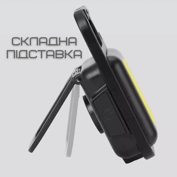 Портативний Ліхтарик Кишеньковий 4в1 на Магніті та Акумуляторі TYPE-C зі Складаною Підставкою Чорний | Зображення 3