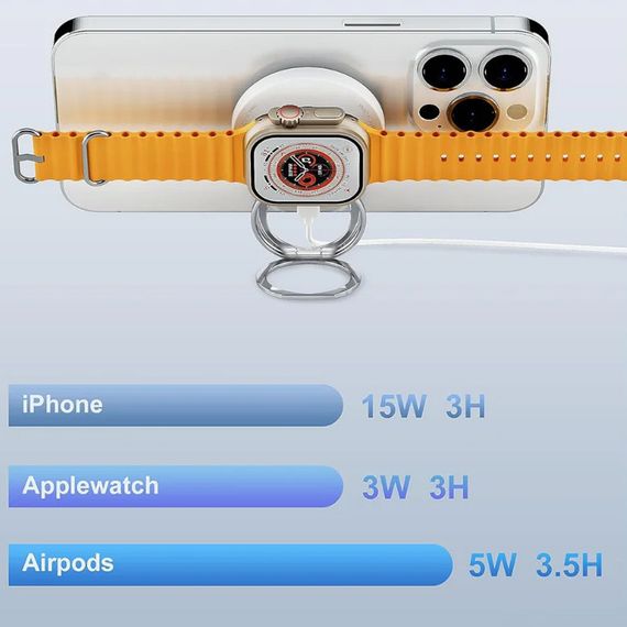 БЗП WIWU Wi-W027 3 in 1 wireless charger White | Зображення 3