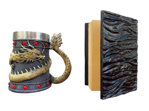 Подарунковий набір Кухоль 3D Танард Gold Rose та Блокнот 3D «Книга, що дивиться у відповідь» | Зображення 1