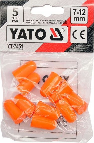 Набір беруші шумозахисні протишумові 38дБ 5 пар YATO YT-7451 | Зображення 4