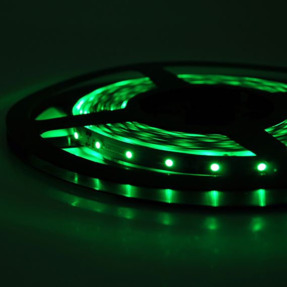 Лента LED 3528, (60 светодиодов), 12B, 5 метров катушка Green