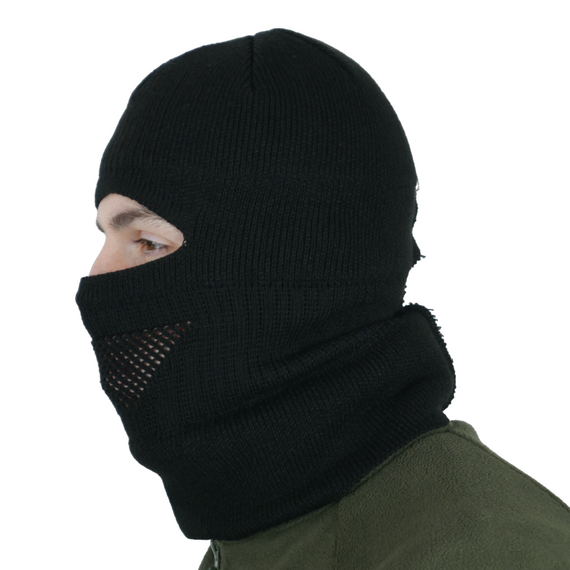 Шапка-балаклава вязаная на флисе черный | Зображення 4