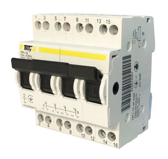 Переключатель-разъединитель ПРт-18 "1-0-2" 4Р 63А Ny95506271 | Зображення 4