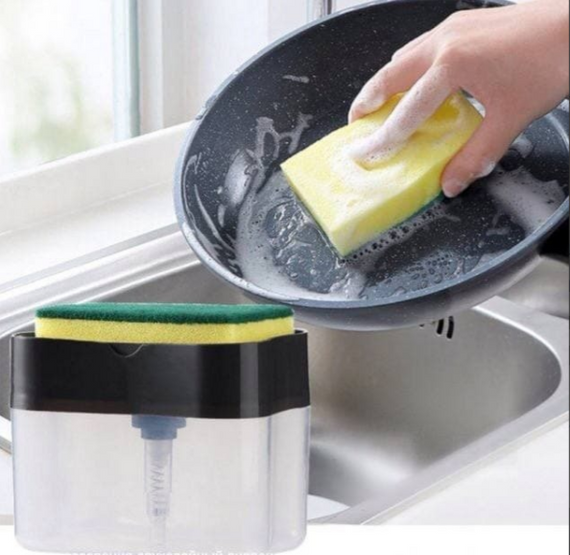 Кухонний диспенсер - органайзер для губки Soap Pump Caddy з дозатором миючого засобу, 380 мл | Зображення 5