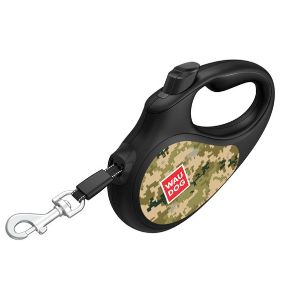 Рулетка для собак Waudog R-Leash M с рисунком "Милитари", лента, 5 м | Зображення 3