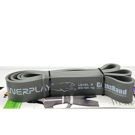 Еспандер-петля (гумка для фітнесу і кроссфіту) PowerPlay 4115 Power Band Сіра (23-54 кг) | Зображення 2