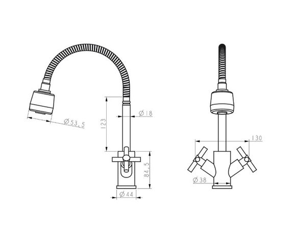 Змішувач для кухні WEZER з рефлекторним виливом VAL4D-10 | Зображення 1