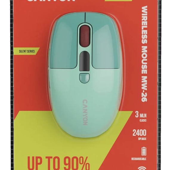 Мышь компьютерная безпроводная Canyon MW-26 Green CNS-CMSW26GR зеленая | Зображення 8