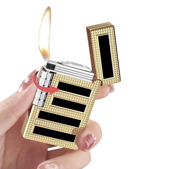 Зажигалка С Боковым Поджигом "Side Roller Lighter Gold" | Зображення 1