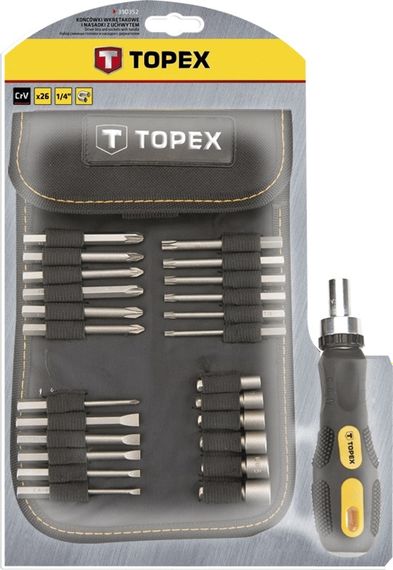 Набор насадок и сменных головок TOPEX с держателем, 26 ед. (39D352) | Зображення 1