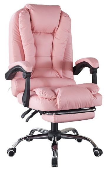 Крісло офісне з масажем та підставкою для ніг Bonro Бонро B-6071 рожеве (42412122) | Зображення 4