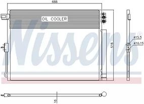 Радіатор, конденсор кондиціонера JEEP GRAND CHEROKEE, NISSENS (940411)